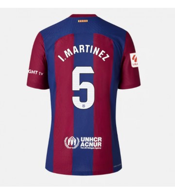 Barcelona Inigo Martinez #5 Replica Home Stadium Shirt for Women 2023-24 Short Sleeve